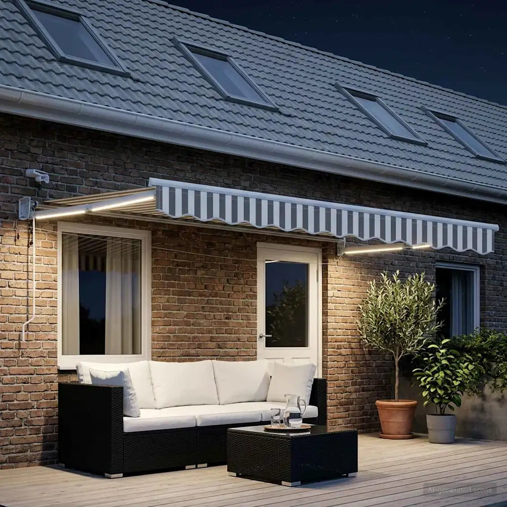 Tettuccio Elettrico Retrattile Grigio chiaro e bianco 3426066