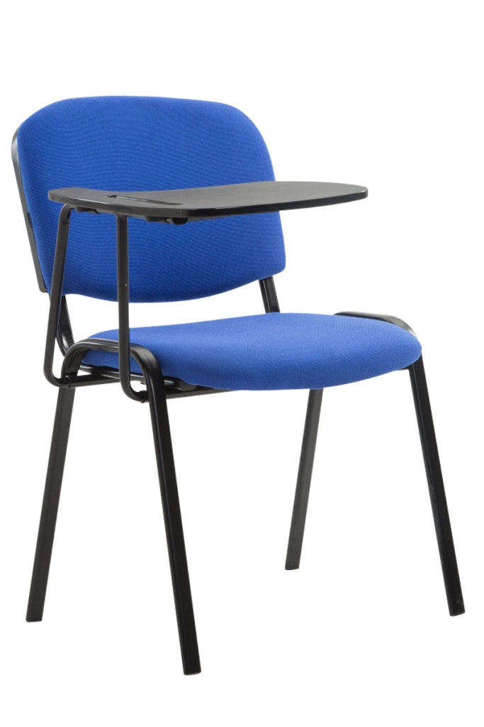 Sedia Ken in tessuto con tavolino ribaltabile blu