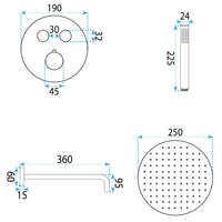 Set Doccia Da Incasso Rea Lungo Diamond Chrom + Box