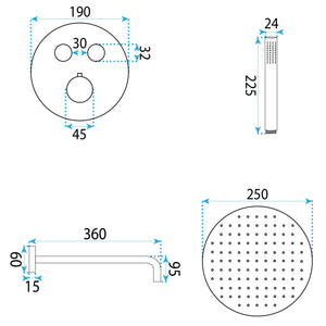 Set Doccia Da Incasso Rea Lungo Diamond Chrom + Box