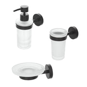 Set accessori a muro 3 pezzi in acciaio nero opaco e viti incluse  Chic Black