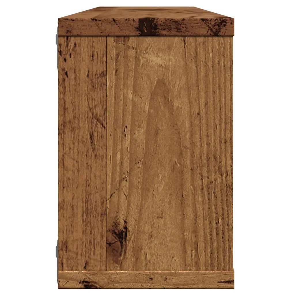 Mensole a Cubo Muro 6 pz Legno Antico 60x15x23 cm in Truciolato 856588
