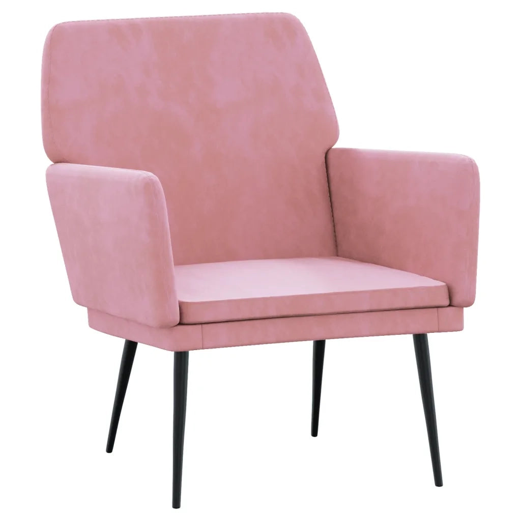 Poltrona Rosa 62x79x79 cm Velluto cod mxl 14647