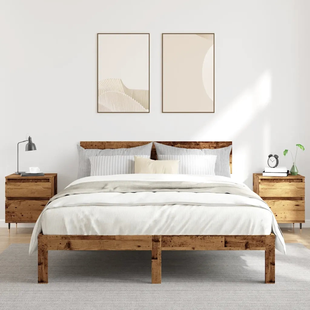 Comodini 2pz-Set di 2 Tavolino da notte Legno Antico 40x35x50 cm in Legno Multistrato 393331