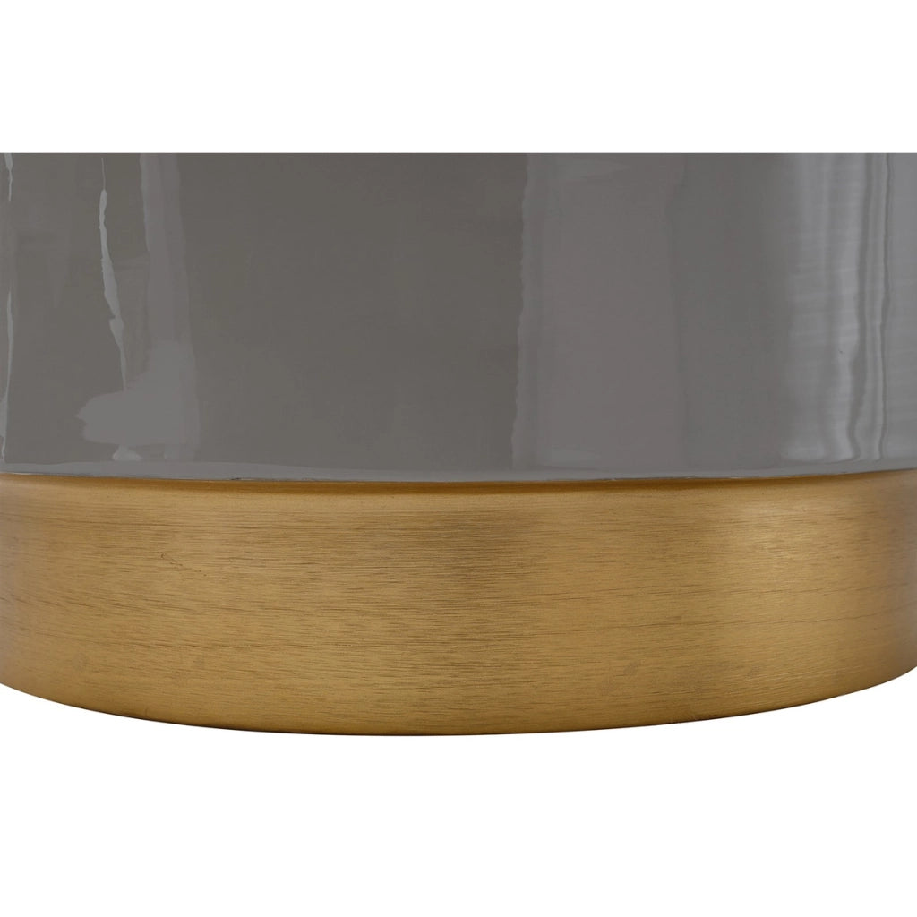 Pouf Artisse 250 Grigio in Velluto con Base Dorata