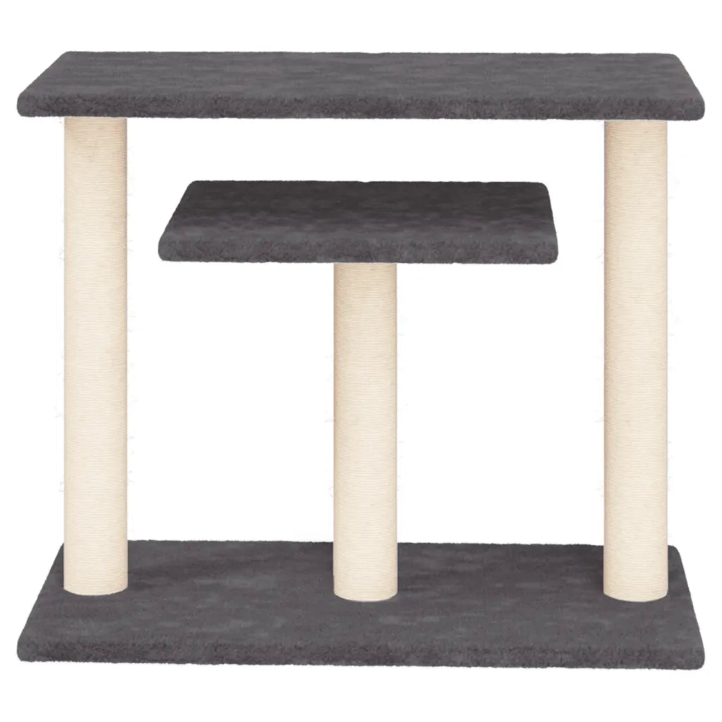 Pali Tiragraffi per Gatti con Piattaforme Grigio Scuro 62,5 cm 172048