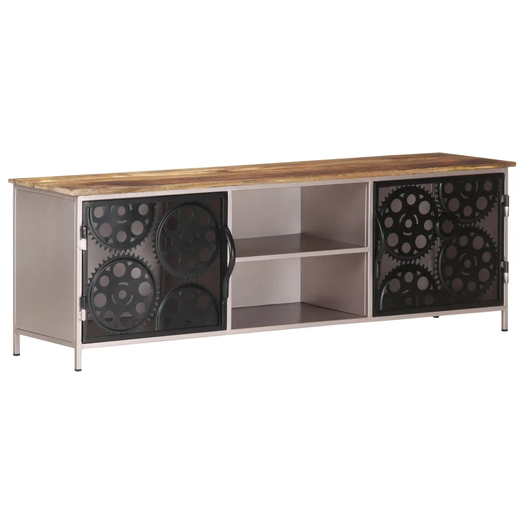 Mobile Porta TV 120x30x40 cm in Legno di Mango Grezzo 323737