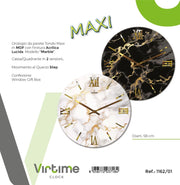 1 Pezzo Orologio da Parete in Legno MDF Marble Acrylic 58 cm 2 Colori