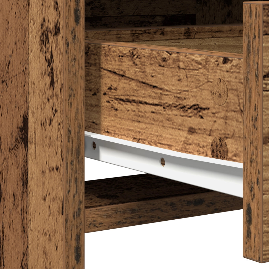 Set da Toeletta di 2 Pezzi con LED in Legno Vecchio