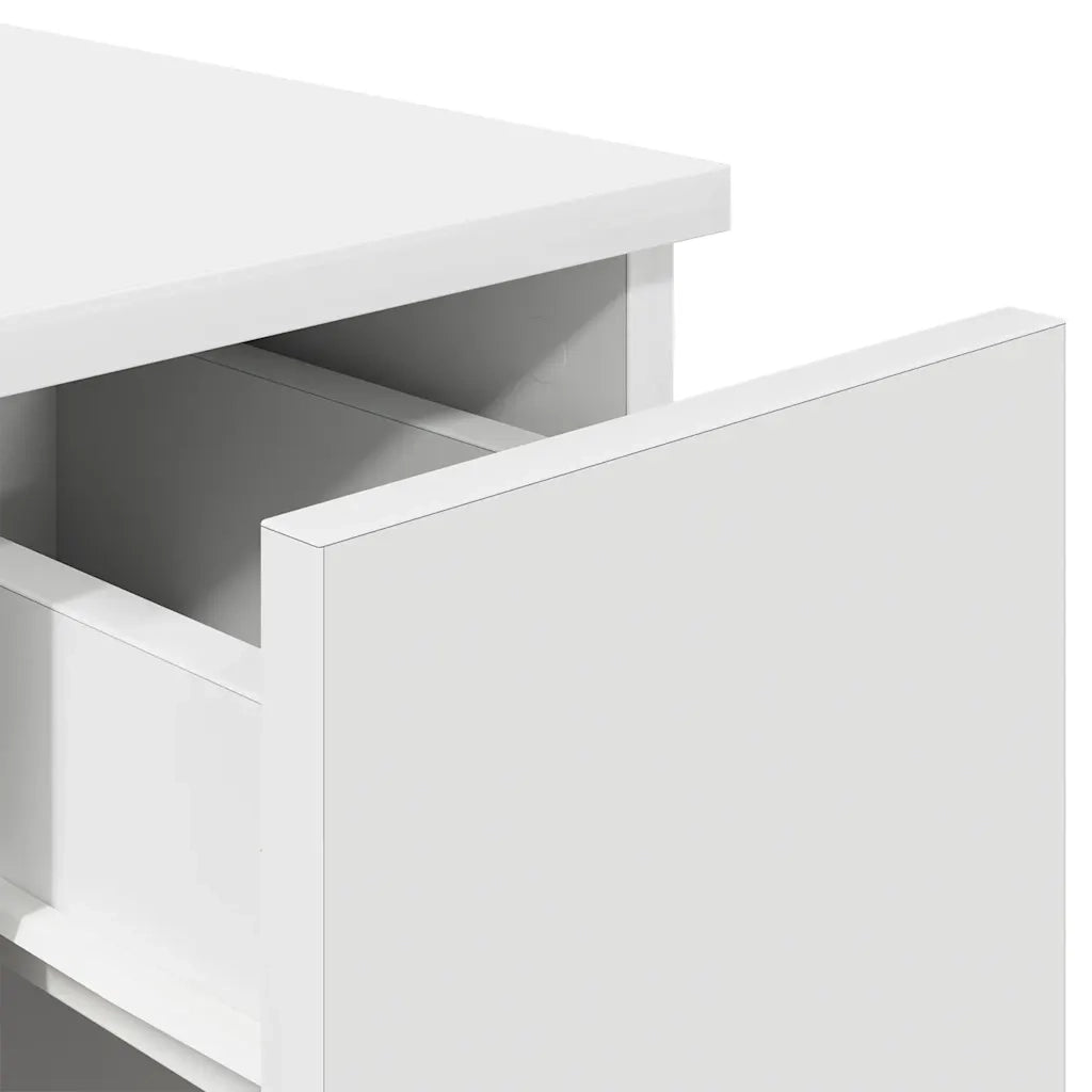 Set di 2 Comodini | Armadio da Notte | Mobiletto da notte con Cassetto Bianco 20x36x60 cm
