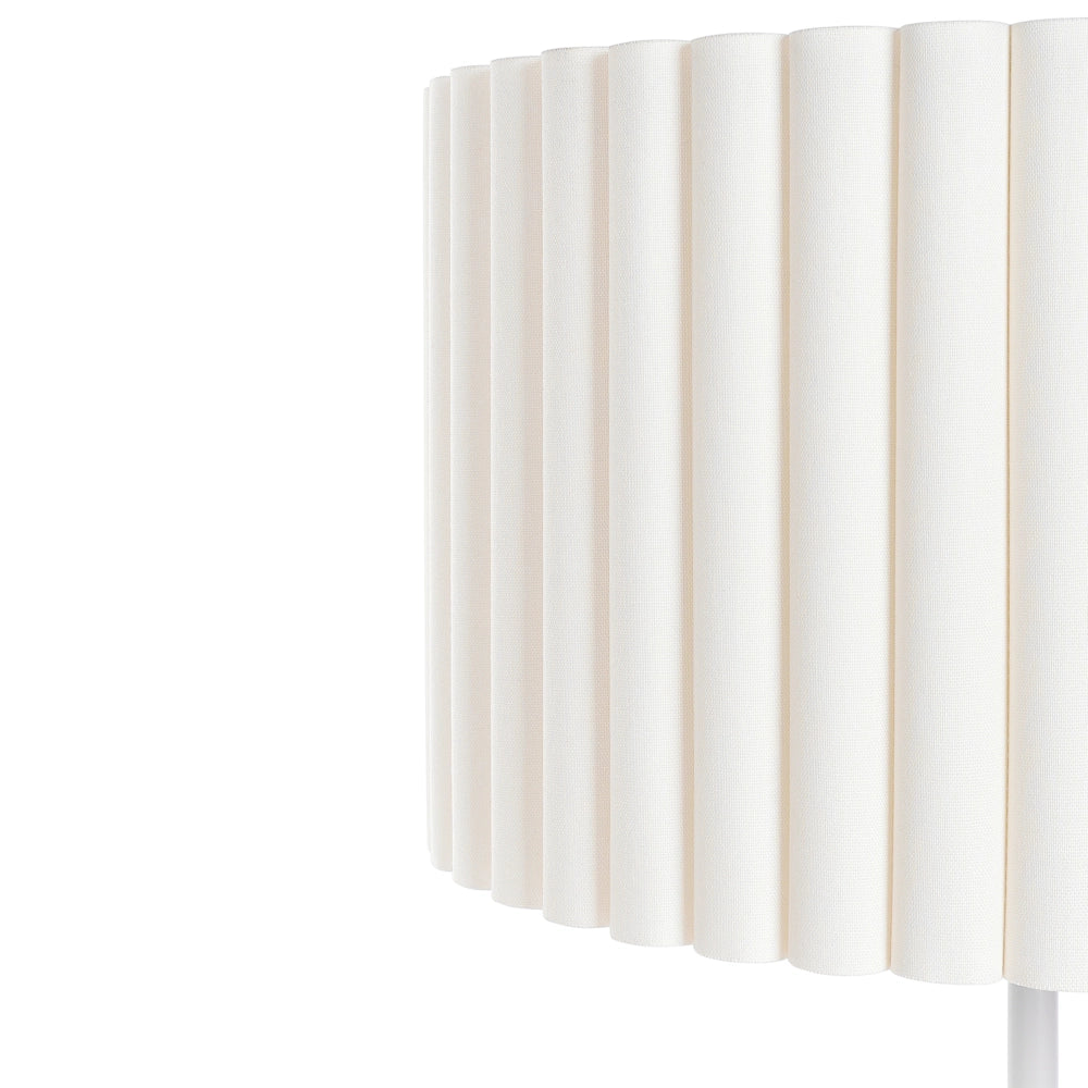 Lampada da terra Bianco Sporco Poliestere Terylene Ferro 154 cm Paralume a tamburo Luce Camera da letto Soggiorno Retrò Classico