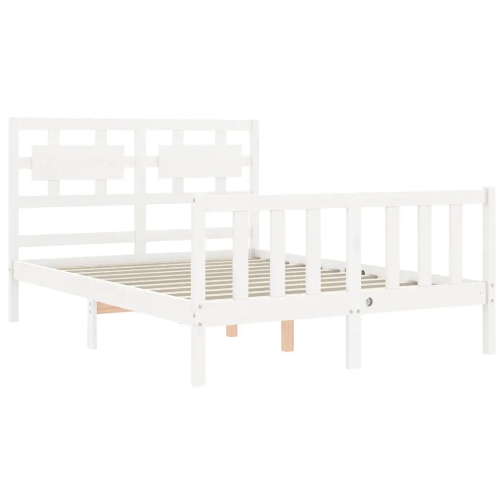 Giroletto senza Materasso-Struttura Letto Bianco 120x200 cm Legno Massello Pino 468887