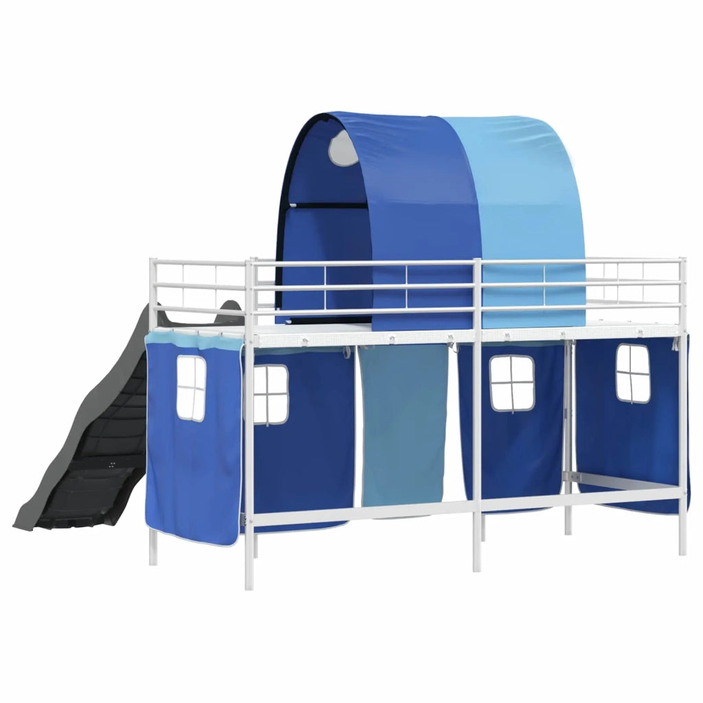 Struttura del letto loft per Bambini | Letto Infantile | Lettino Bianco e Blu 90 x 190 cm