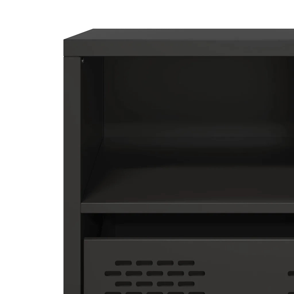 Mobile TV Nero 68x39x43,5cm in Acciaio Laminato a Freddo 851316