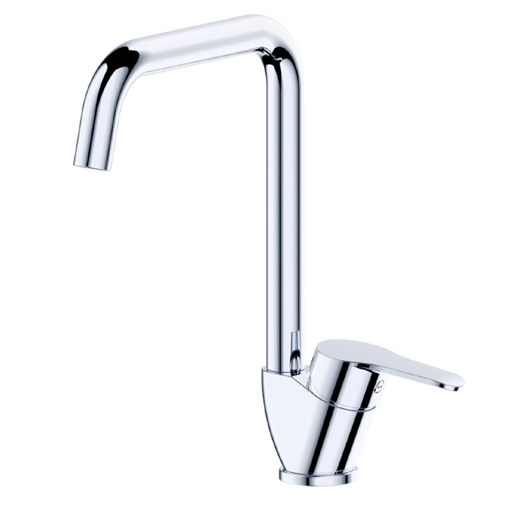 Miscelatore lavello cucina canna squadrata cromato rubinetteria ottone