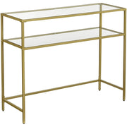 Consolle da salotto moderna in oro e vetro temperato