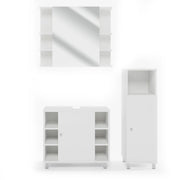 Vicco Set mobili bagno Bianco 3 parti, con mobile midi
