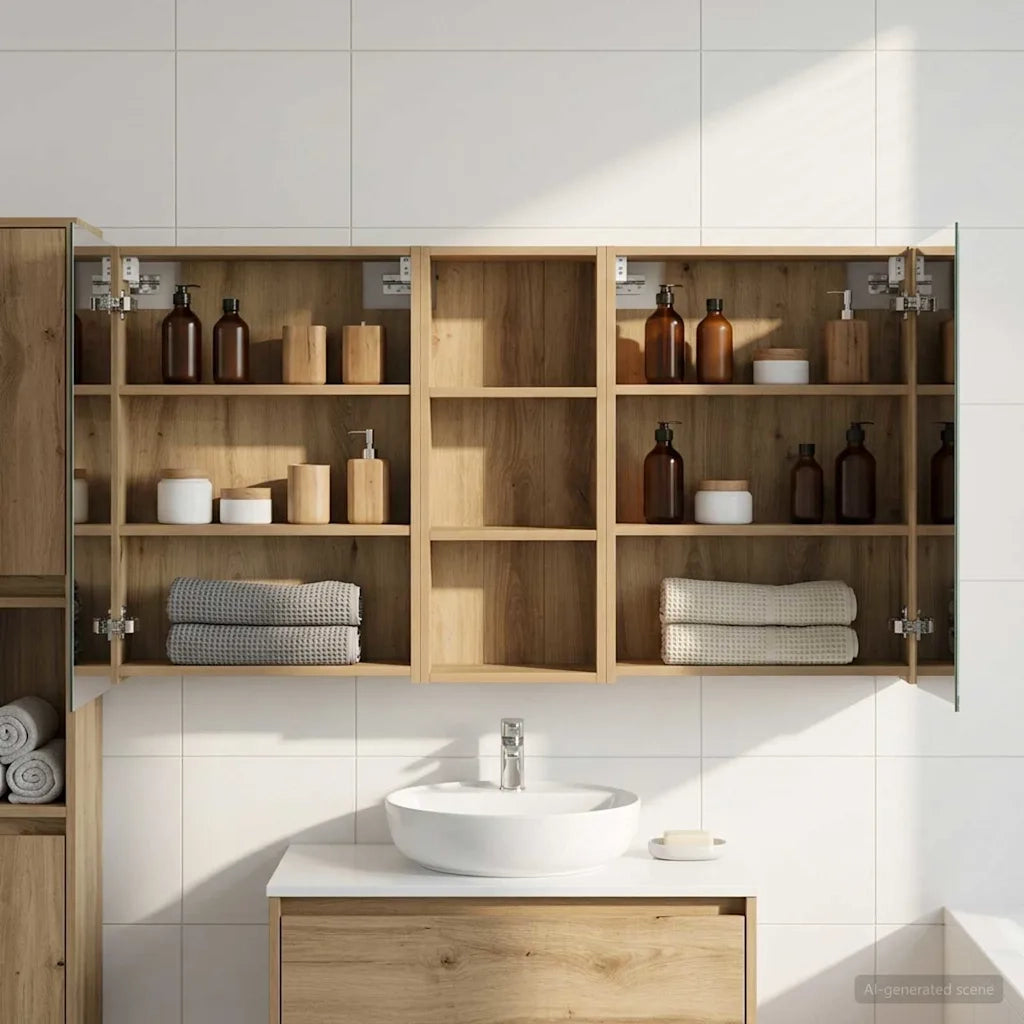 Set di Armadi da Bagno con lo scaffale 3 pcs 130 x 14,5 x 70 cm