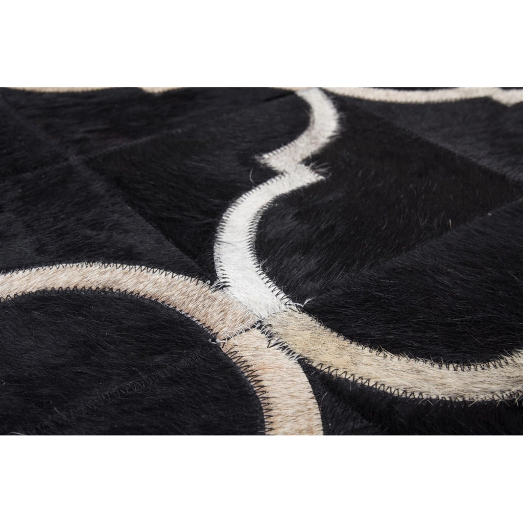 Pouf Eclipse 300 in pelle nera 45x45 cm