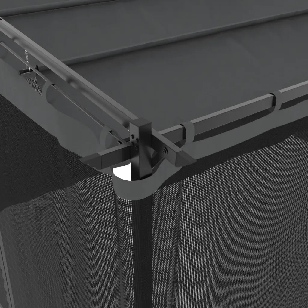 Gazebo con Pareti in Rete Antracite 4x3 m in Acciaio