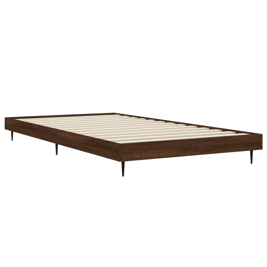 Letto singolo | Letto per adulti | Giroletto senza Materasso Rovere Marrone 100x200 cm Truciolato