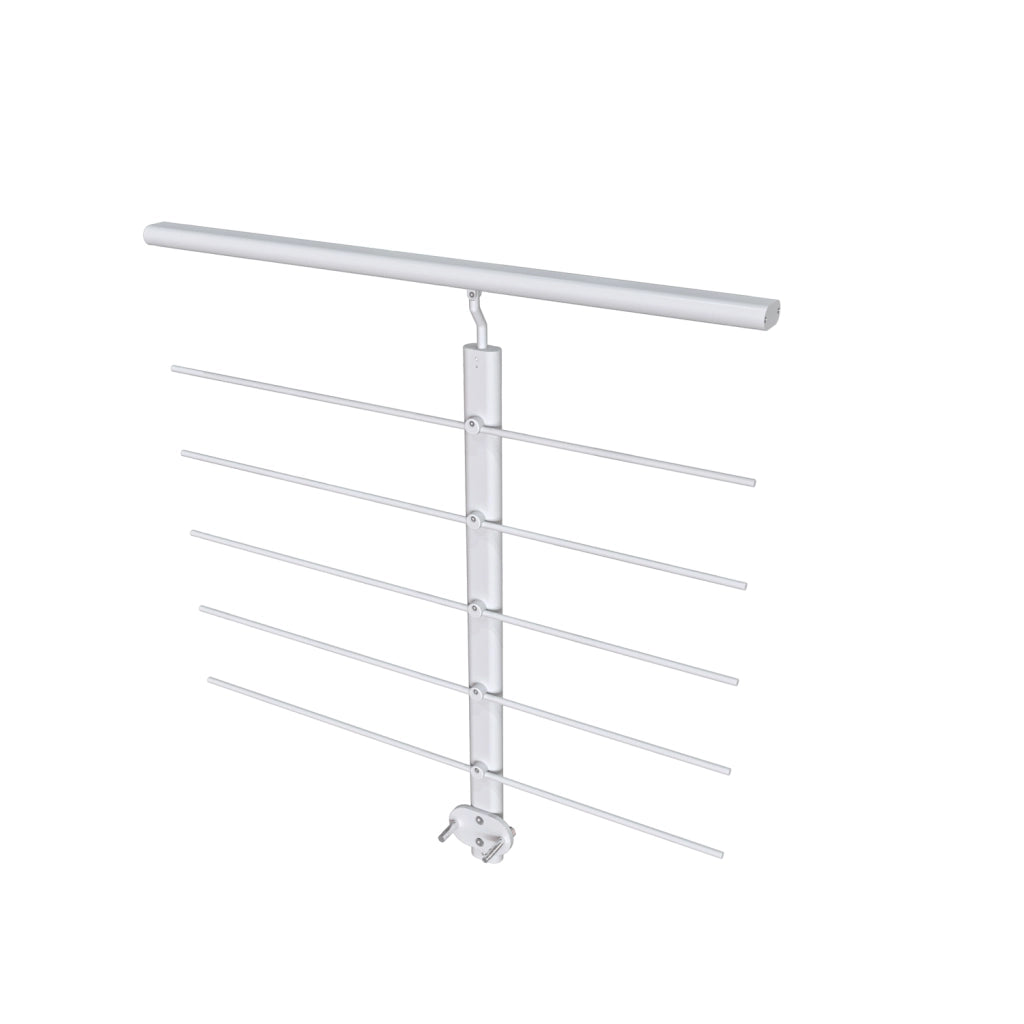 Ringhiera Parapetto in Alluminio Argento Opaco 100x100cm per interni ed esterni a Fissaggio a Parete
