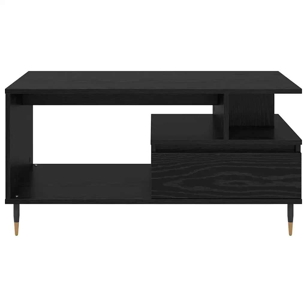 Tavolino da salotto con cassetto Rovere Nero 90 x 49 x 45 cm 882707