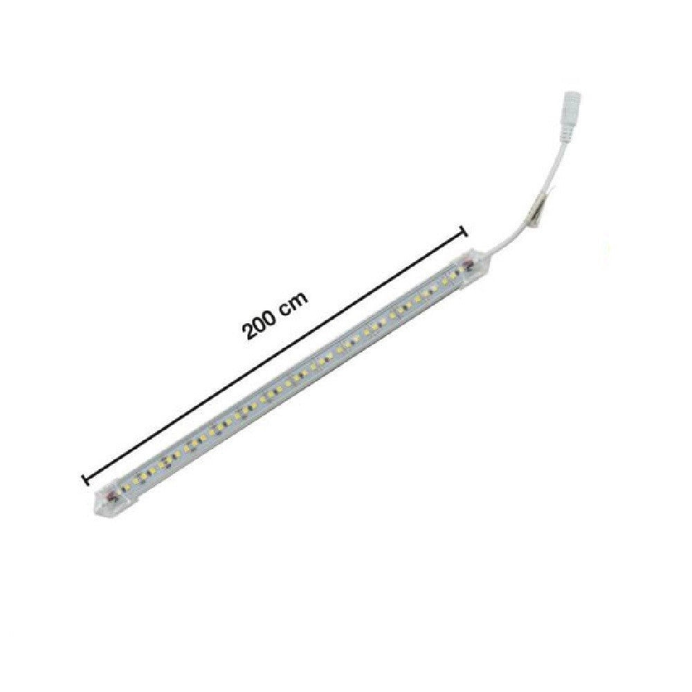 Trade Shop - Profilo Alluminio Completo Strip Led 2mt 24 W Luce 6500k 3000k 4000k 3014-12v-2t -