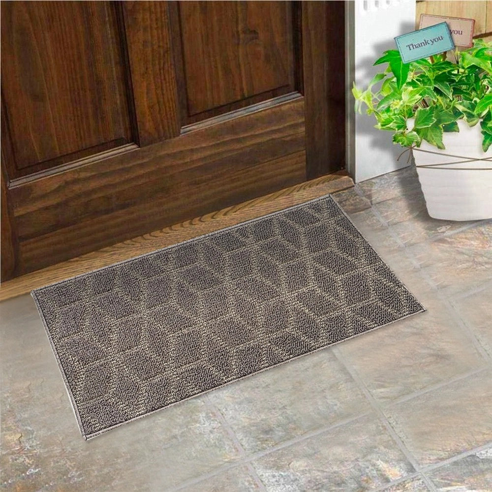 Zerbino Ingresso Interno Esterno Tessuto 3D Antiscivolo Tappeto Casa Assorbente Moderno Tortora