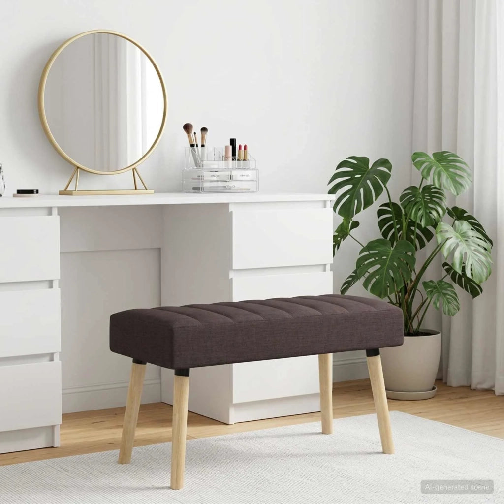 Panchina trapuntata a canale Marrone Scuro 80 x 40 x 46 cm 42038477