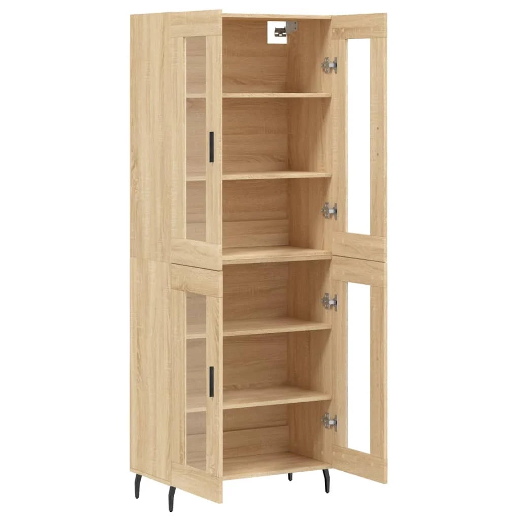 Buffet credenza cassettiera armadio mobile contenitore organizer cucina soggiorno salotto rovere Sonoma alto 69,5 x 34 x 180 cm legno ingegnerizzato marrone 02_0034160
