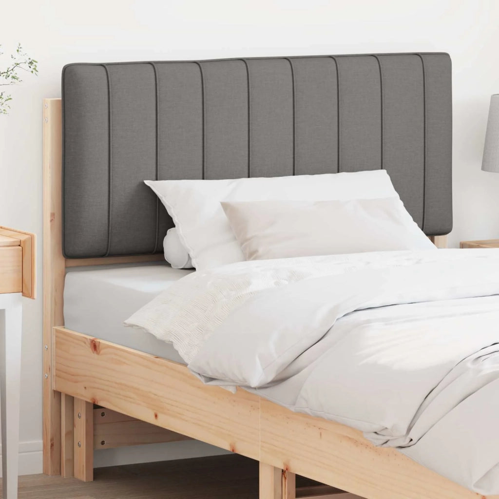 Testiera imbottita Marrone e Grigio Chiaro 100 cm Pino massello 880193