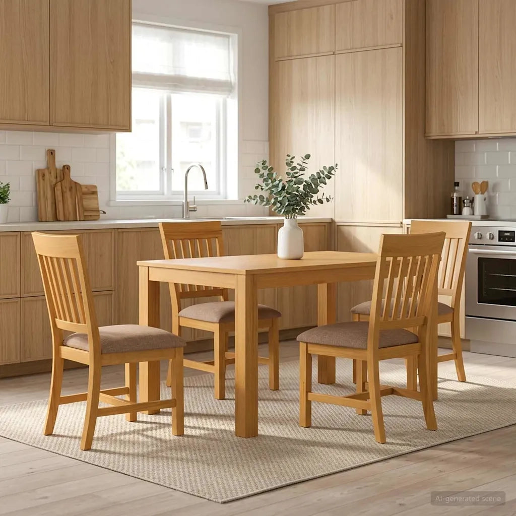 Set da pranzo 5 pz Grigio Legno di Quercia Massello 3430350