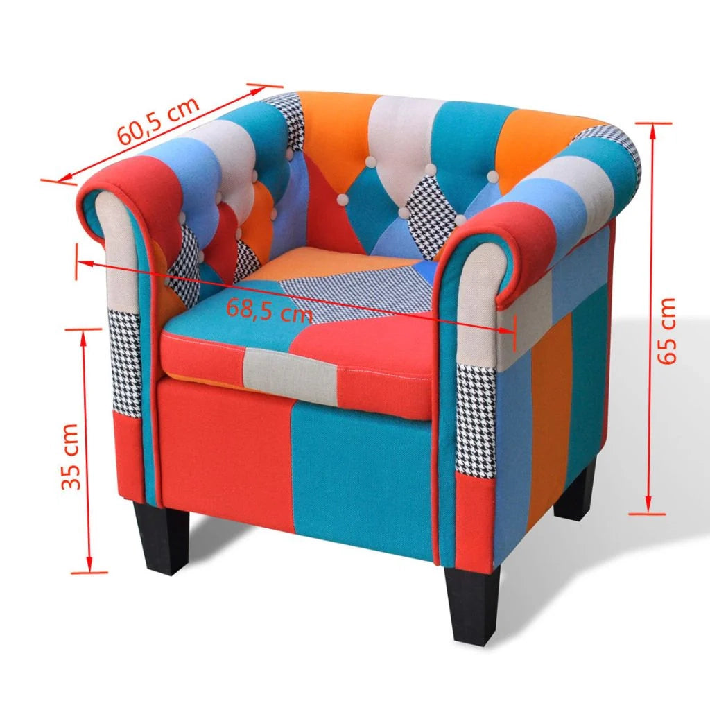 Poltrona poltrona divano club design per soggiorno con tessuto patchwork 1102048/3