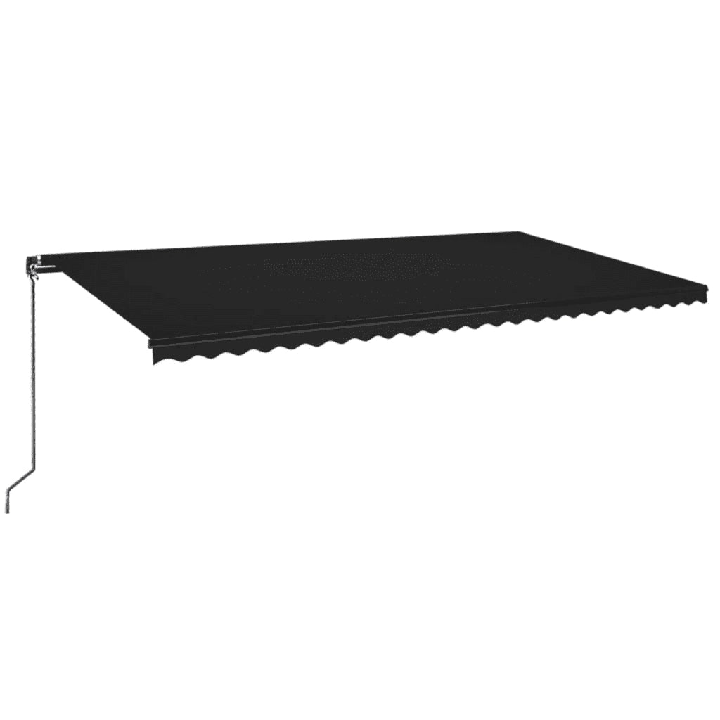 Tenda da Sole Retrattile Manuale con LED 600x350 cm Antracite cod mxl 54721