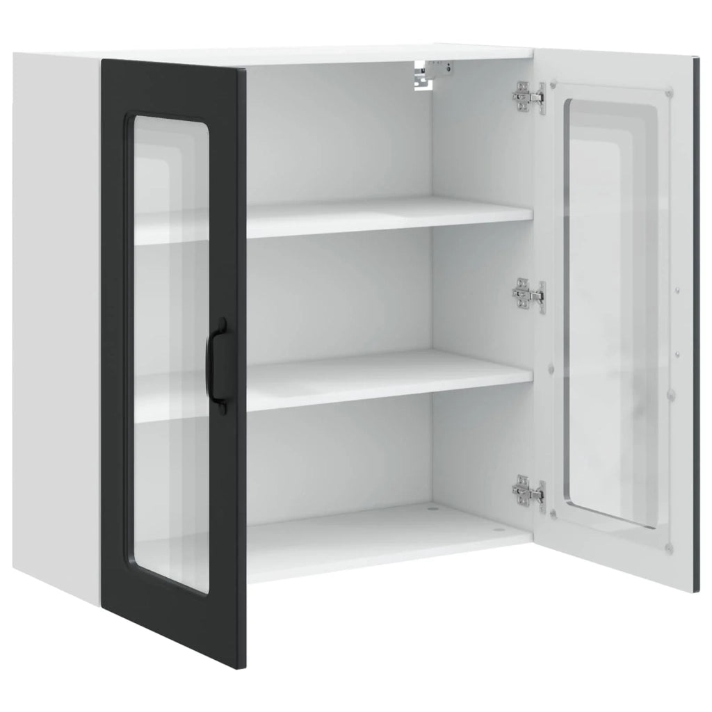 Mobile da cucina dal design elegante e spazioso 80 x 31 x 80 cm in legno composito nero 02_0053744