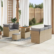 Set Divano da Giardino con cuscino 8 pcs beige e grigio chiaro