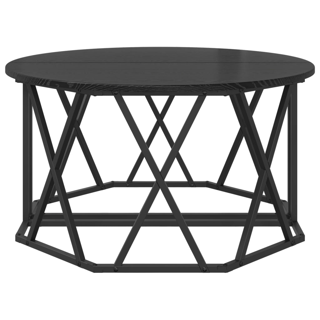Tavolino da caffÃ¨  Nero Rovere 80x80x42 cm in legno ingegnerizzato