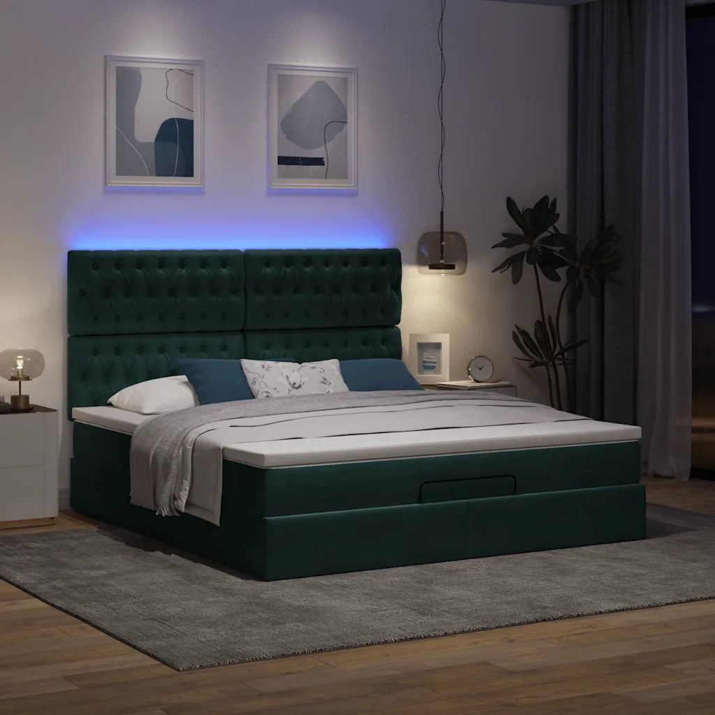 Struttura Letto Pouf con Materassi 160x200 cm Velluto 3314405
