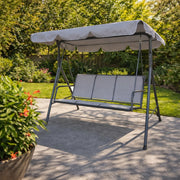 Dondolo da giardino Eden, 3 posti (170x107,5x151,5 cm), struttura in acciaio, seduta in textilene
