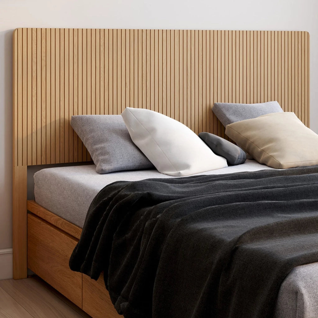 IDMarket - Testiera JULIETTE 160 cm a libera installazione con effetto doghe in legno