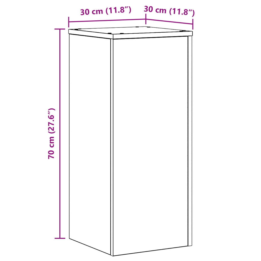 Supporti per Piante 2 pcs Quercia Nera 30x30x70 cm Legno Lavorato