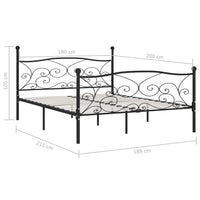 Giroletto con Doghe Nero in Metallo 180x200 cm 284459