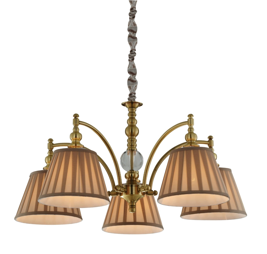 Lampadario Candellux Austin 35-13859 ottone beige 5xE14