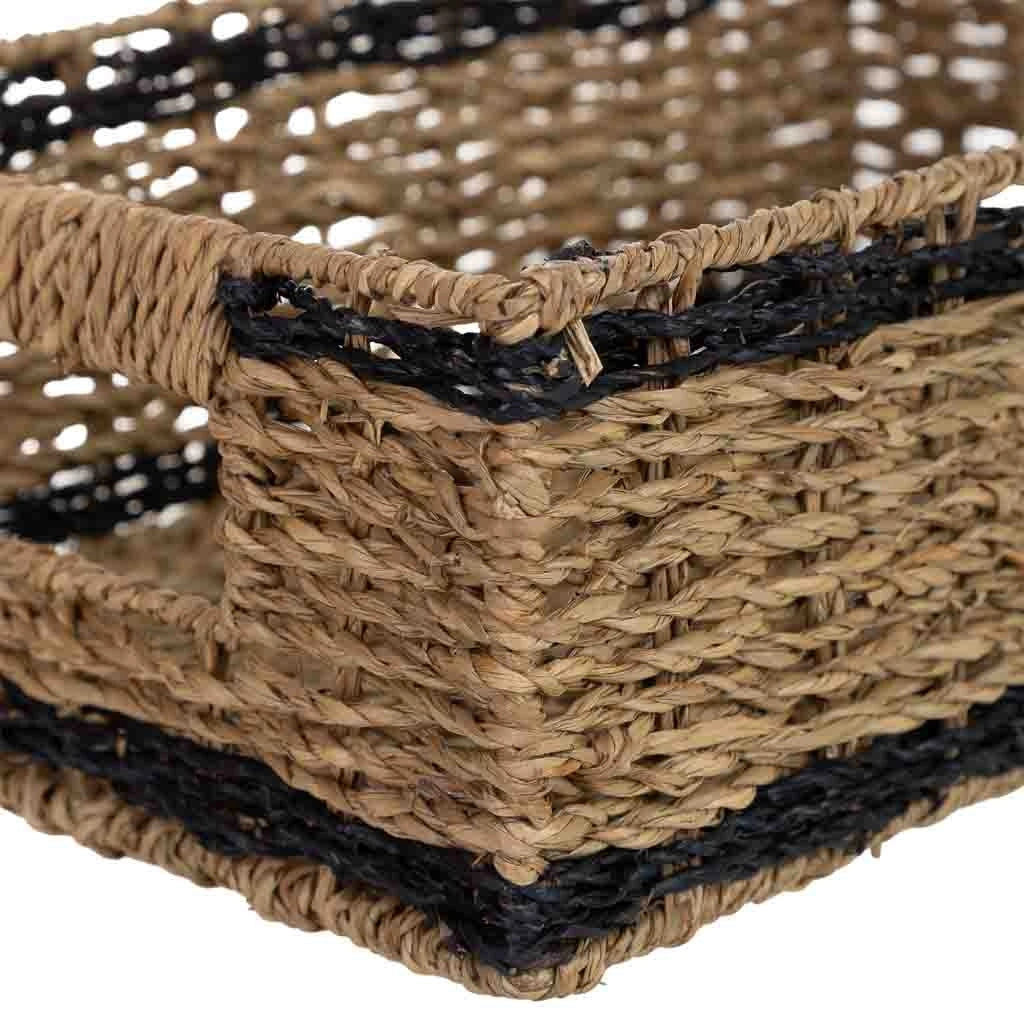 Set di 3 cestini in giunco ​​marrone 32x22xh11, 28x17xh10, 23x12xh9