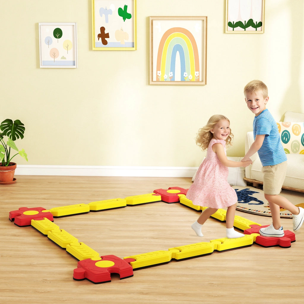 Set Trave Equilibrio Bambini ¨C Xylo ¨C Plastica Giallo Rosso