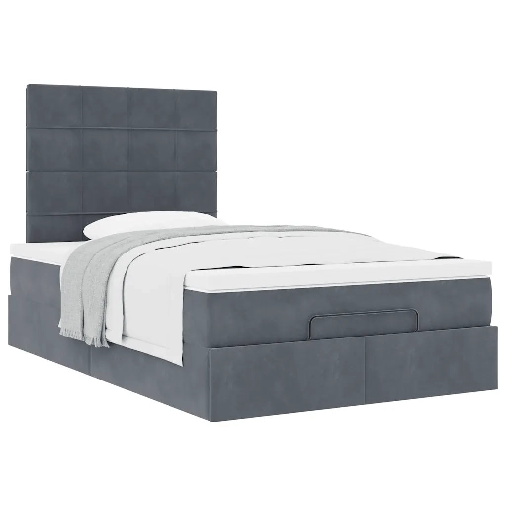 vidaXL Struttura Letto Pouf con Materassi 120x200 cm Velluto