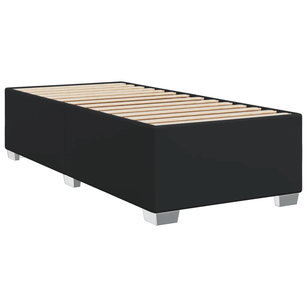 Giroletto a Molle con Materasso Nero 90x200 cm in Similpelle