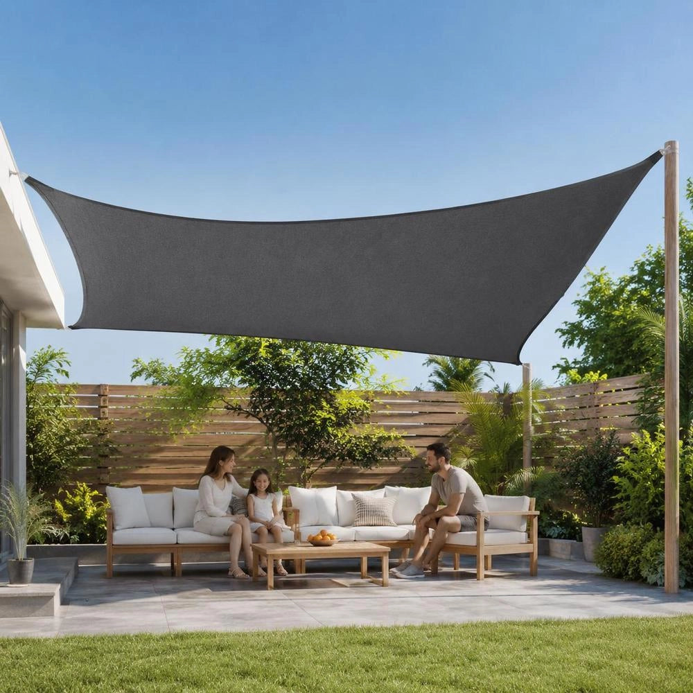Sunshade Sail Oxford Fabric, Square, 3.6 X 3.6 M, Anthracite