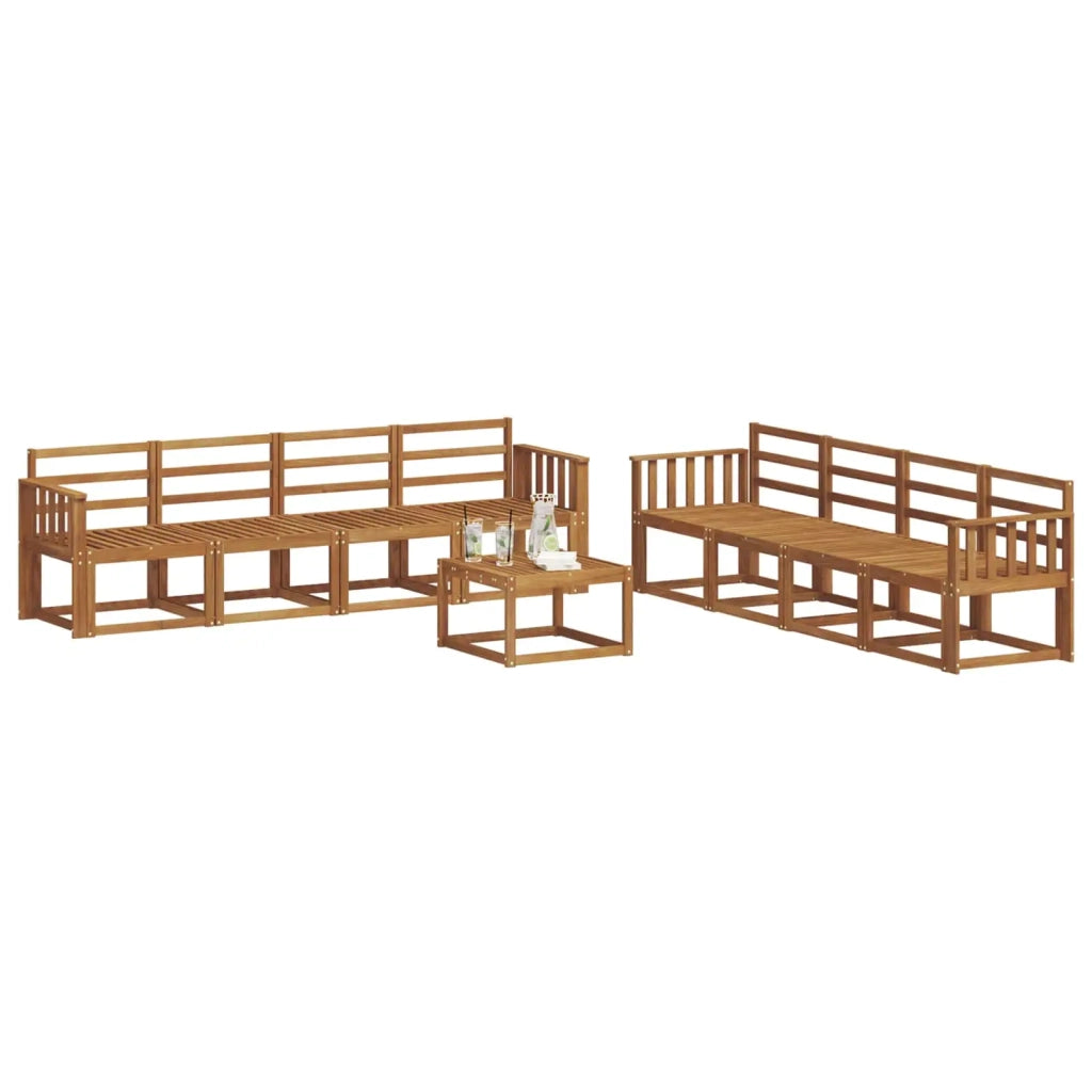 Set di divani da esterno 9 pcs Naturale